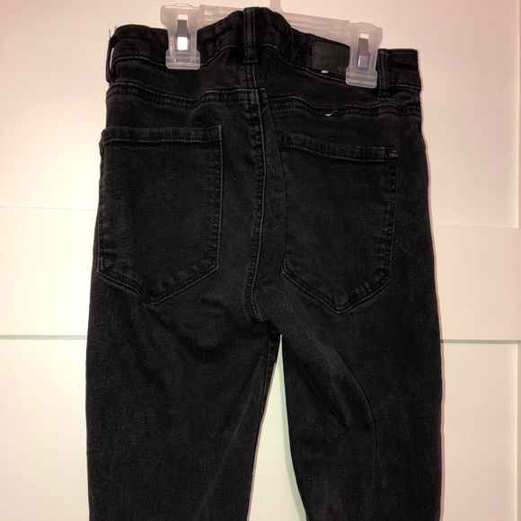 Black distressed high waisted jeggings - Picture 4 of 5